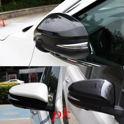 ABS carbon fiber pattern side mirror cover For Toyota RAV4 2014-2017 hilux revo fortuner innova 2016 2017 2018 2019 accessories