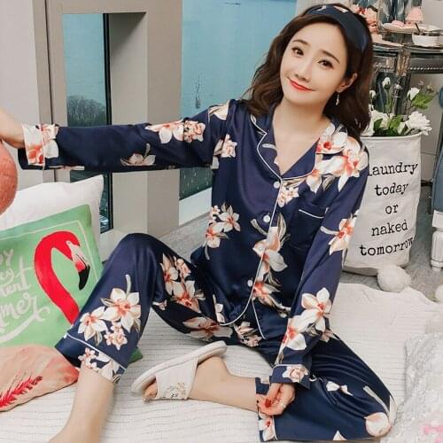 Satin Silk Pajamas For Womens Pajamas Set 2 Pieces Set Sleepwear Nightwear Pjs Pyjamas Homewear Home Clothing Floral Print New