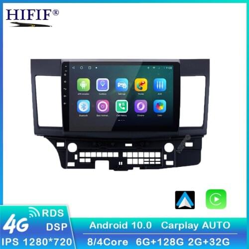 4G + 64G Android 10.0 For Mitsubishi Lancer 9 10 2007 - 2012 Car Radio Multimedia Video Player Navigation GPS 2 din dvd
