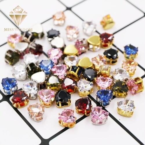Free shipping 8mm Heart shape Zircon artificial gemstone with claw flatback base Loose rhinestones DIY jewelry Accessories