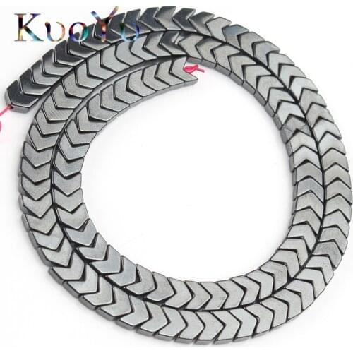 Natural Triangle Arrows Black Hematite Stone Beads V Shape Loose Spacer Bead For Jewelry Making Diy Bracelet Earring Pendant 15"