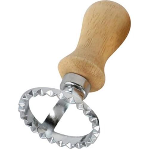 Wooden Hand Ravioli Maker Set RoundSquare Ravioli Mold Stamps Cutter Dough Press Pastry Cutter Wheel Cookie Cutter Sealer