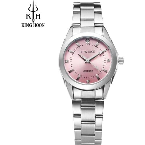 KING HOON Montre Femme 2018 Dress Fashion Rhinestone women watches Dropshipping High Quality Pink Dial Waterproof Watch women