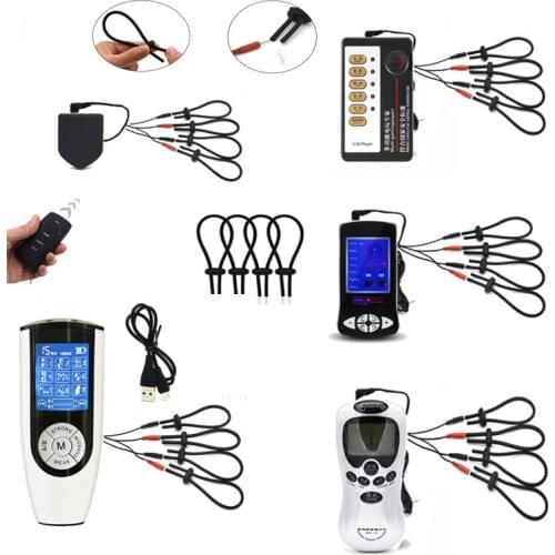 Electric Shock Penis Ring Electro Stimulation Electric Shock Cock Ring Medical Therapy Massager Sex Toys for Men Pulse Massager