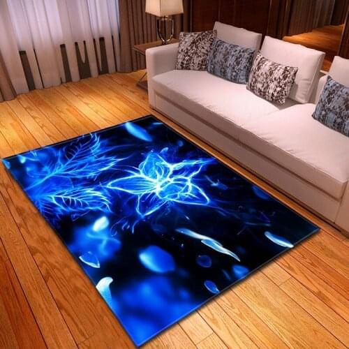 Blue Flowers 3D Printed Carpets For Living Room Bedroom Area Rugs Kids Room Play Carpet Mat Game Rug Crawl Baby Childrens Floor
