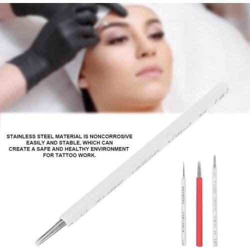 50pcs Disposable Microblading Blade Semipermanent Eyebrow Manual Tattoo Needles Tool 3 7 9 Pins for Body Art Makeup a