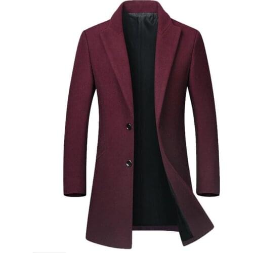 High Quality Autumn Winter Wool Coat Men Casual Woolen Blends Slim Fit Outwear abrigo hombre casacos Mens Long Trench Coats 4XL