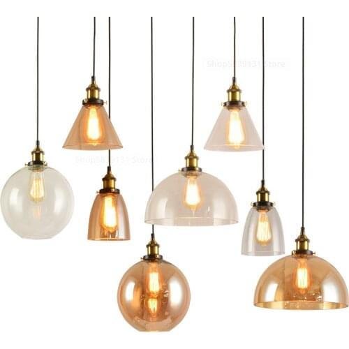 Nordic Modern Glass Ball Pendant Lights Dining Room Kitchen Hanging Lamps Living Room Decor Light for Home LED Lighting Fixtures