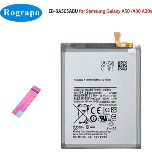 New 4000mAh EB-BA505ABU EB-BA505ABN Phone Battery For Samsung Galaxy A50 A30 A30s SM-A505 SM-A305 SM-A307 F D S Original Mobile