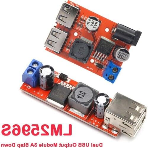 Converter Module Vehile Charger Step Down LM2596 LM2596S Dual USB Output 9V/12V/24V/36V Car Charger Switch 5V DC-DC Power Supply