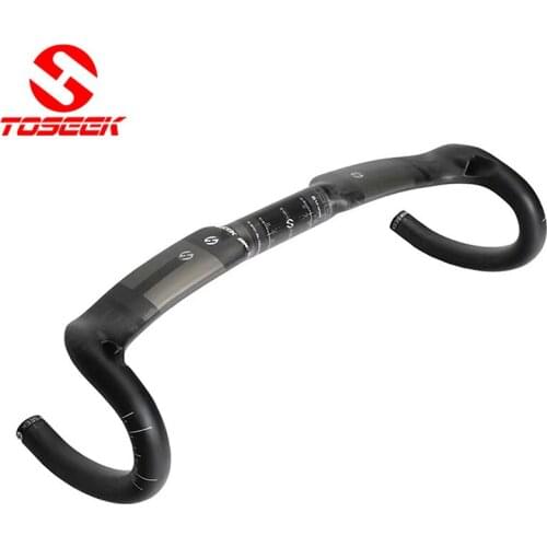 TOSEEK Ultralight Bike Handlebar Carbon Fiber Handle For Bicycle Bike Accessories Road Bicycles Handle Bar Matte 200g Handlebar