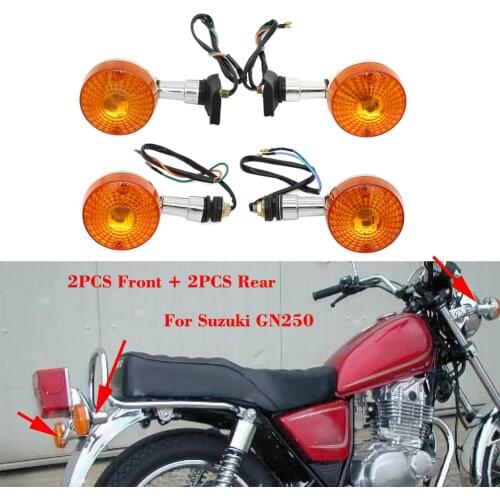 Motorcycle Front and Rear Turn Signal Lights Lamp Indicators For Suzuki GN250 GN 250