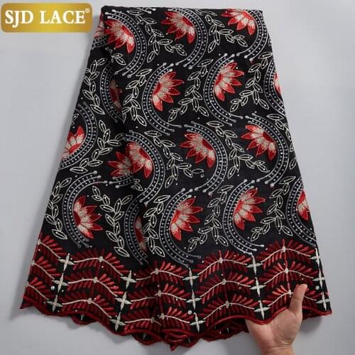 SJD LACE African Dry Lace Fabric Soft Swiss Voile Lace Nigerian Sewing Fabric For Garment Or Church Uniform 5 Yards Design A2330