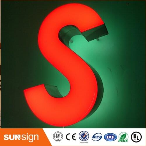 Illuminated advertising frontlit resin led letters and signs