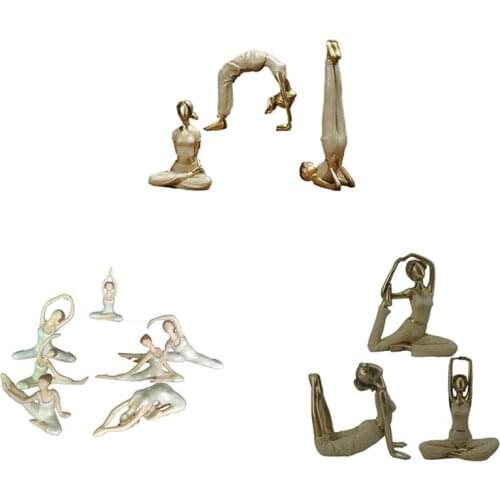 Home Decoration Kawaii Yoga Figurine Girls Dream Modern Resin Home Sculpture Dolls Resin Yoga Beauty Girls