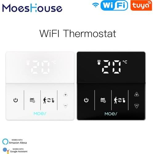 MoesHouse WiFi Smart Thermostat Gas Boiler Water Electric Floor Heating Controller Logo Color Adjustable Tuya Smart App Control