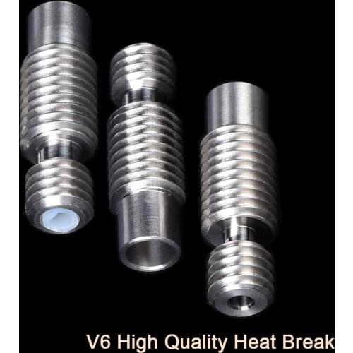 High Quality V6 Bowden Throat Heat Break Teflonto All Metal For 1.75MM Filament 3D Printer Parts V6 Hotend Extruder Feeding MK8