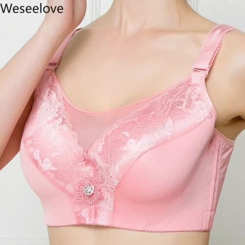 Weseelove Push Up Bra Large Cup 120FG Paper Bra Beauty Back Sexy Lace Bralette Woman Adjustment Underwear Thin Full Cup X08