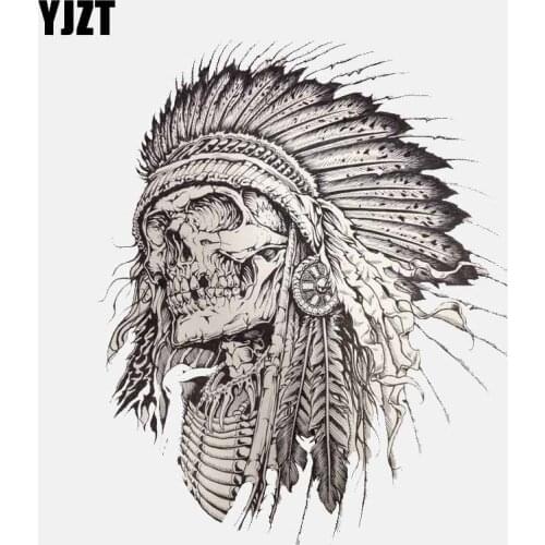 YJZT 10.6CM*13CM Personality Indian Skull Head Accessories Car Sticker Decal 6-2611