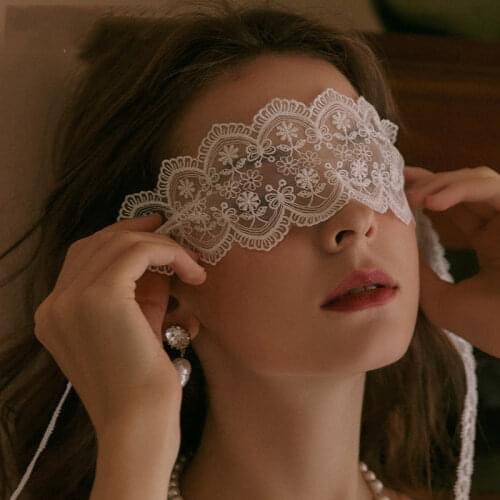 Womens Erotic Accessories Sexy Perspective Lace Streamer Fairy Goggles Tulle Print Fashion Goggles Adult Plus Size Sex Clothing