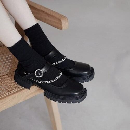 Women Fashion Vulcanize Shoes New Woman Shoes Buckle Strap Round Toe Autumn Solid Color Mary Janes Low Mujer Zapatos Size 34-39