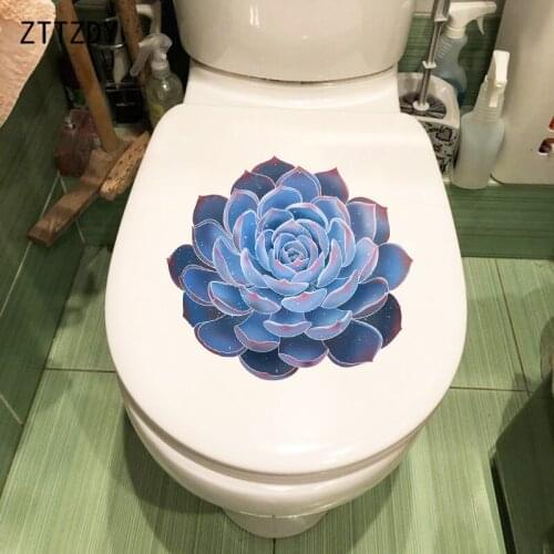 ZTTZDY 23.9×21.8CM Colorful Plant Succulent WC Toilet Decor Accessories Home Room Wall Stickers T6-0060