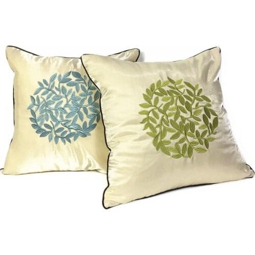 Modern Embroidery Leaves Luxury Home Decorative Pillow Case Soild woven Sofa Chair Cushion Cover 45x45cm 1pc/lot