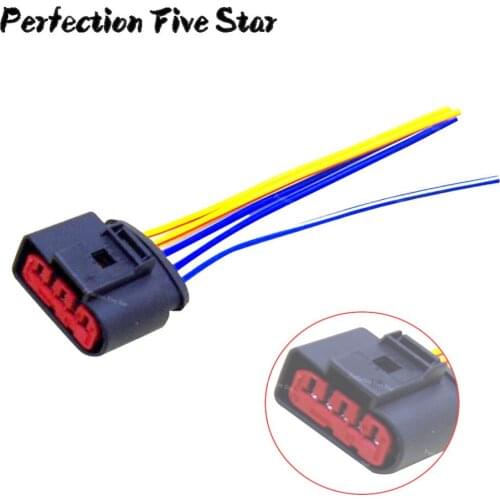 1J0973775A For VW Beetle Golf Passat For Audi A4 A6 A8 For Skoda Mass Air Flow Sensor 5 Pin Connector Adapter Plug w Wiring