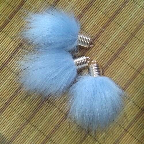 20 Colors Rose Gold Top Pompons Faux Fox Fur Long Ball Bulb DIY Jewelry Parts Pendant Curtain Tassel Handmade Crafts 20 pcs 7 cm