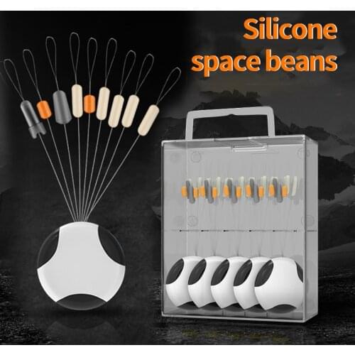 5Pcs Float Transparent Rubber Stopper Fishing Bobber Stopper Float Cylindrical Space Bean Box Fish Line Tackle Accessory X430G