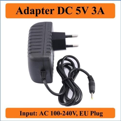 5V 3A EU Plug AC DC Adapter AC 100-240V Converter Adapters to DC 5V 3A Charger Power Supply 5.5mm x 2.1-2.5 mm jack sizes