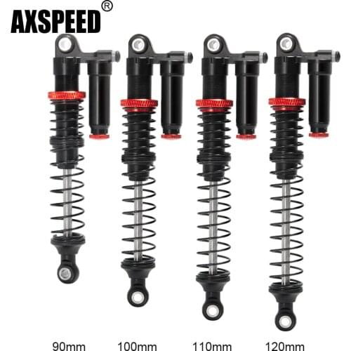 AXSPEED 4pcs/lot 90mm 100mm 110mm 120mm Aluminum HR Shock Absorber with Adjustable Rebound for 1/10 RC Car Crawler SCX10