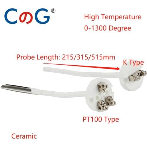CG 1300 Degree High Temperature K Type PT100 Thermocouple Sensor for Ceramic Kiln Furnace 2372 Fahrenheit WRP-100 Thermocouple