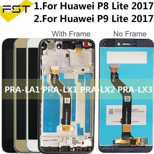 Display For Huawei P9 Lite 2017 LCD Display Touch Screen Digitizer with Frame For Huawei P8 Lite 2017 LCD Screen PRA-LA1 LX1