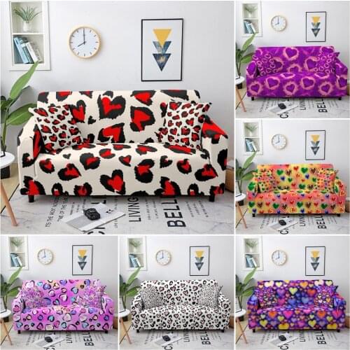 Elastic Sofa Covers for Living Room Love Heart Pattern Stretch Slipcovers Sectional Couch Cover L Shape Corner Sofa Cover