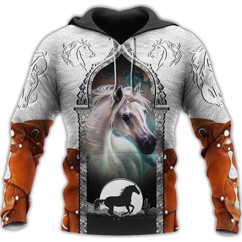 Arabian horse 3D full print zipper shirt casual shirt fashion street hip hop Hoodie