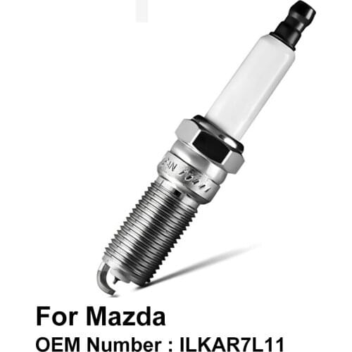 COWTOTAL Iridium Spark Plug for Mazda Atenza CX-3 CX-5 OE ILKAR7L11 PE5R-18-110 PE5R18110 VR7NII33X SILTR6A-7G ( Pack of 4 )