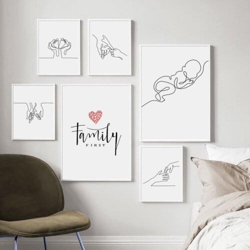 Nordic Live Love Family Inspiring Quotes Wall Picture Art Canvas Painting Black White Poster Print Living Room Modern Home Decor