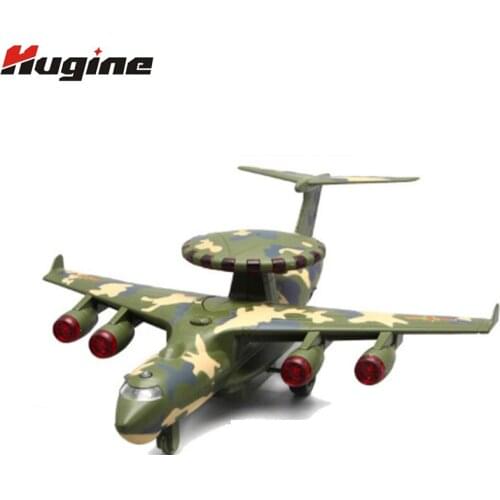 Alloy Diecast Aircraft Model 1:28 Air Police Early Warning Aircraft Alloy Model Light Sound Back Force Children Model Toys Gifts