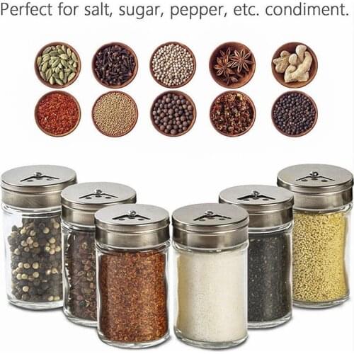 5 piece set Kitchen supplies household barbecue spice bottle pepper bottle seasoning jar seasoning bottle Stainless steel glass