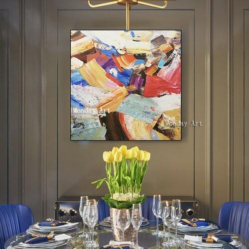 Wall Picture hand painted knife oil Painting Abstract Paintings on Canvas Handmade Colorful Wall Art Modern Art for Home Decor