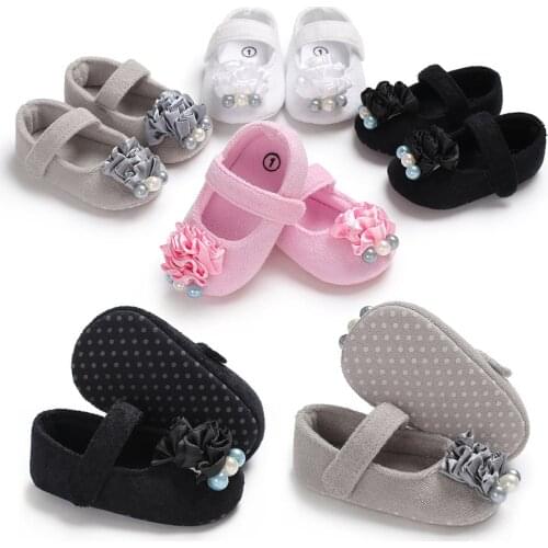 Baby Infant Shoes Girls Flower Soft Sole Prewalker Warm Casual Flats Shoes Newborn Toddler First Walker Sole Anti-Slip
