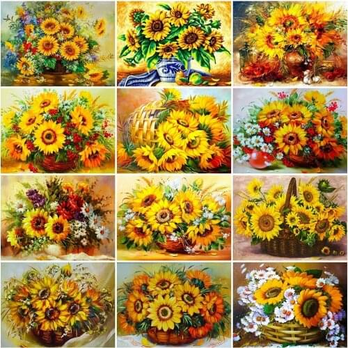 Full Drill 5D Diy Diamond Painting Sunflower Craft Kit Diamond Embroidery Flower Cross Stitch Rhinestone Mosaic Home Decorations