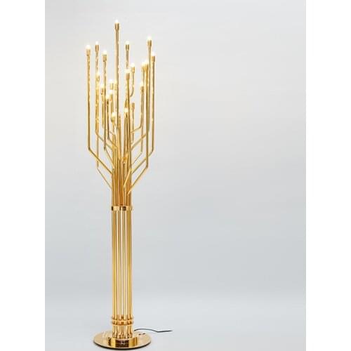 Postmodern light luxury creative fashion metal wrought iron villa model room living room bedroom study floor lamp