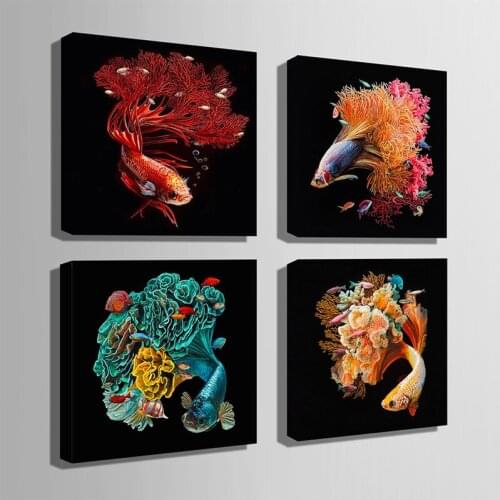 Handicraft Diamond Embroidery Carp art Fish tail flower View 5D Diy Diamond Painting Cross Stitch Kit Rhinestone MosaicZP-2093