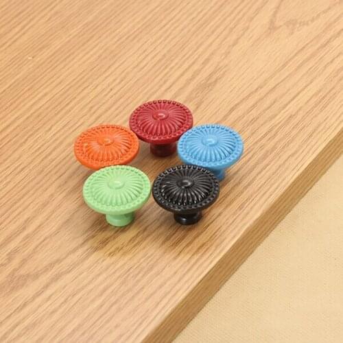 Children green black red blue orange kitchen cabinet knob drawer knobs pull color dresser bedside table furniture handles