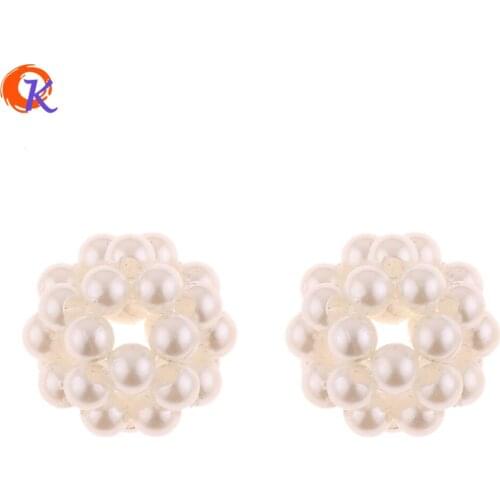 Cordial Design 100Pcs 15*15MM Jewelry Accessories/Earring Connectors/Imitation Pearl/DIY Accessories/Hand Made/Earring Findings