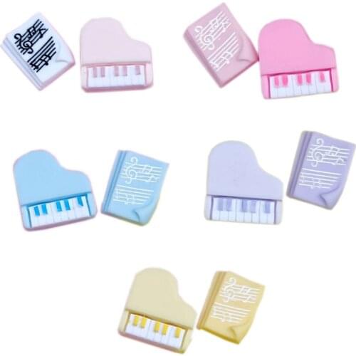 Super Cute Piano Music Score Flatback Resin Cabochons Embellishments For Slime Charms Scrapbooking DIY