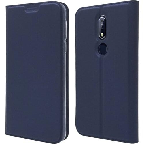 Ultra Slim Magnetic Case For Nokia 7.1 Flip Stand Cover with card slots Fundas Protective Shell