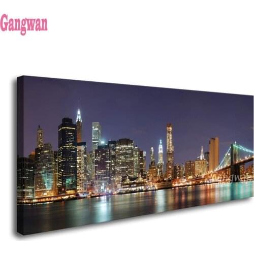 Brooklyn Bridge New York City Night diamond painting rhinestone mosaic cross stitch 5d embroidery full square round drill large